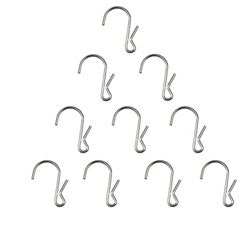 

10-Pack 304 stainless steel Clip Type Hanging Hooks, Holds up to 10 lbs