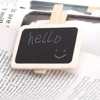 

Affordable Promotion ! 10Pcs Mini Message Wooden Blackboard Note Photo Paper for Decor