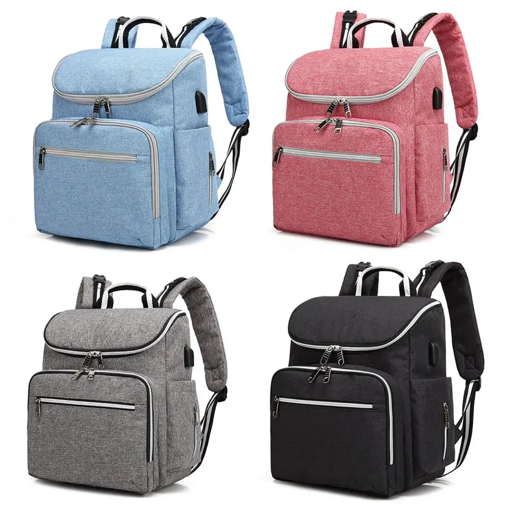 

Fashion Baby Diaper Bag Backpack Large Capacity Multi-Function Nappy Bags with USB Charging Port for Women Men
