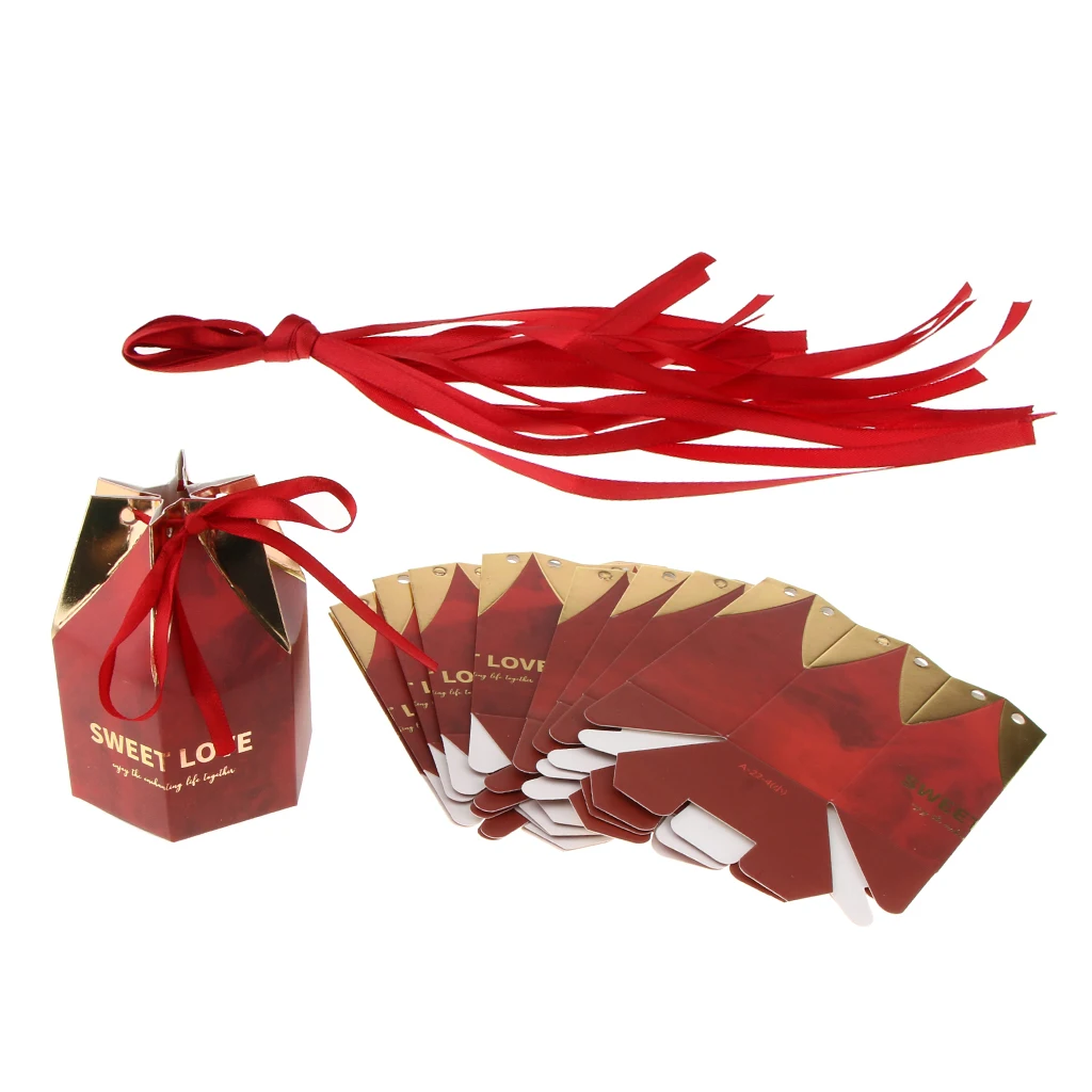 New Hot 10pcs Polygon Shape Chocolate Candy Boxes Gift Boxes Birthday Wedding Favors Festial Party Supplies