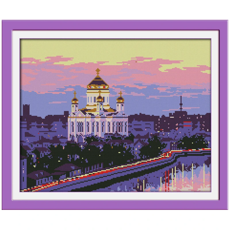 

The Courtyard Building Counted Cross Stitch 11CT 14CT Cross Stitch Set Wholesale Scenery Cross-stitch Kit Embroidery Needlework