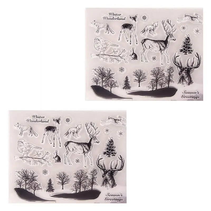 

Animal Pattern Christmas Transparent Clear Silicone Stamp Seal For Diy Scrapbooking Photo Album Decorative Clear Stamp Sheets