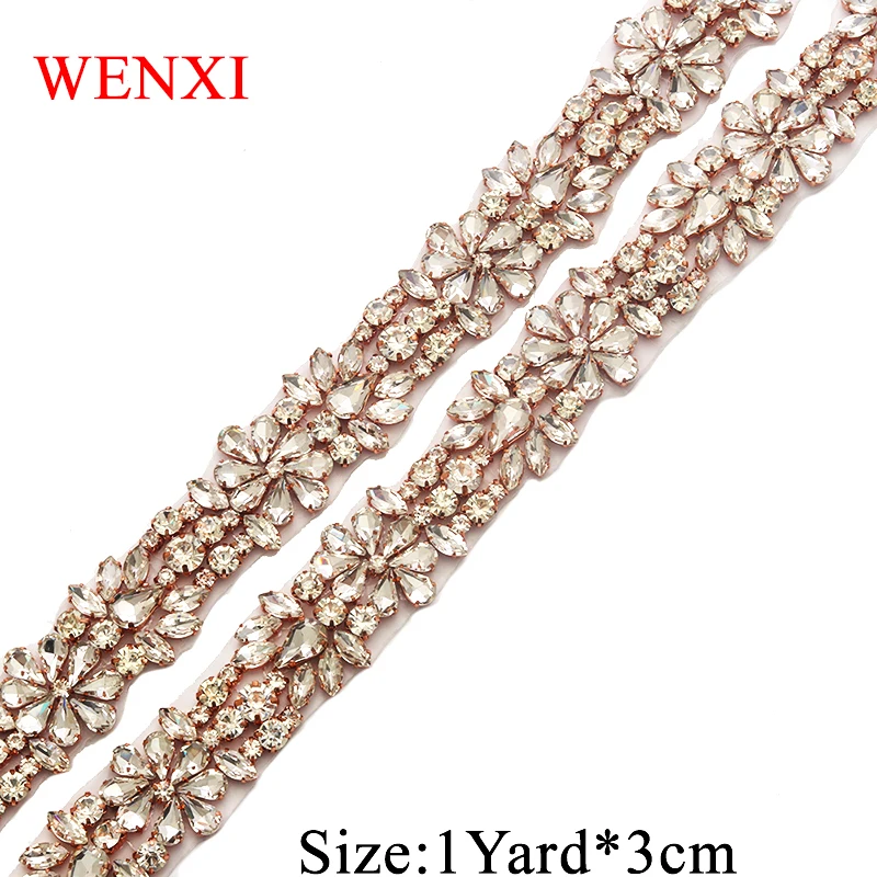 Appliques Trim Belt Sashes Rhinestones 5 Sewing Bridal Rose Gold Crystal Aliexpress