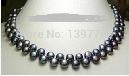 

Miss charm Jew.411 Charming Genuine Black Oblate Pearl 18KWGP Clasp Necklace