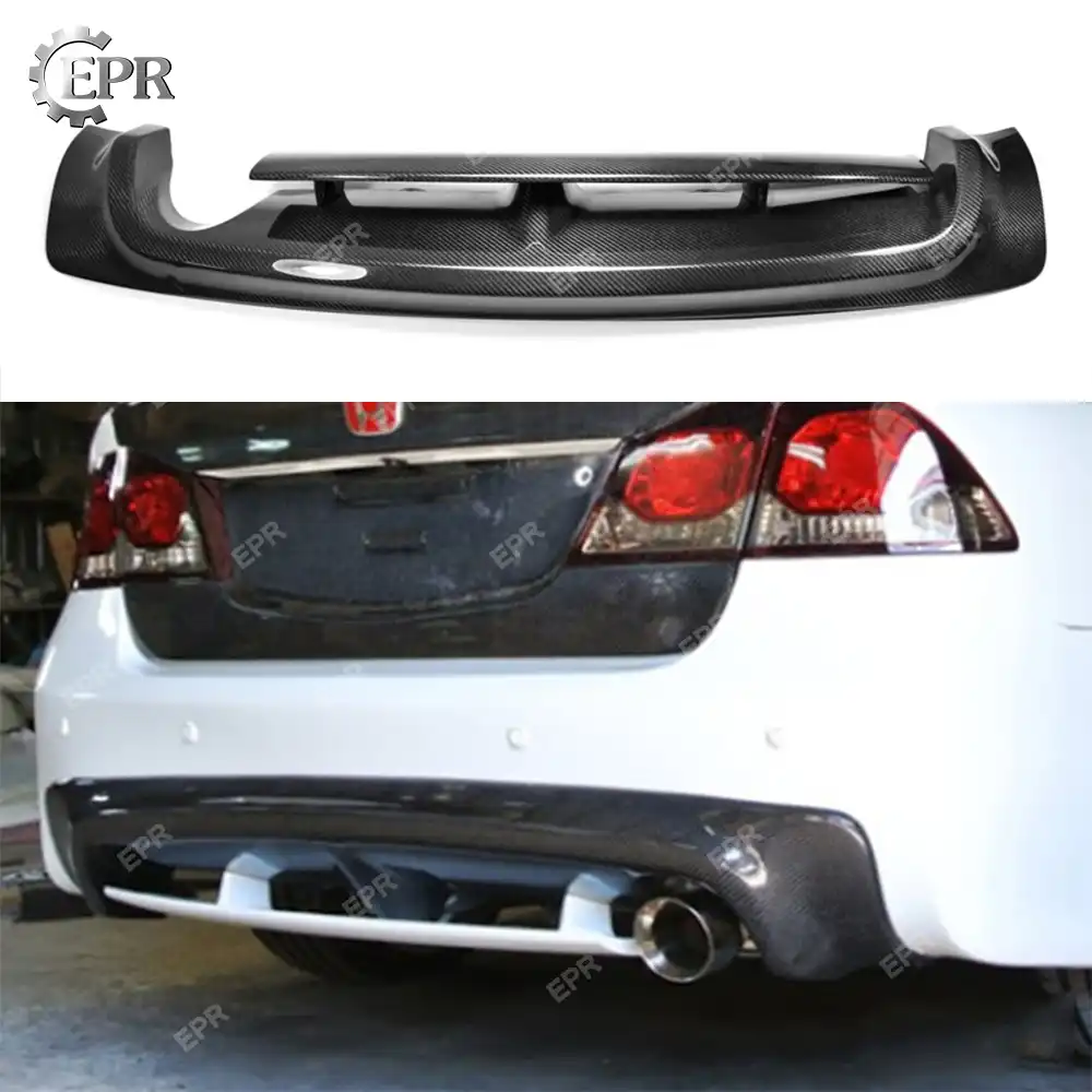 Carbon Mu Diffuser For Fd2 Civic Mugen Style Carbon Fiber Rear Diffuser For Honda Glossy Fiber Bumper Part Body Kit 2006 2011 Bumpers Aliexpress