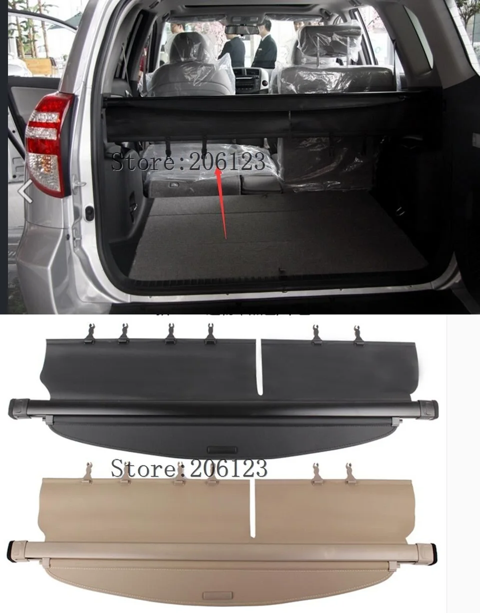 

Car Rear Trunk Security Shield Cargo Cover For TOYOTA RAV4 2006.07.08.2009.10.11.2012 High Qualit Black Beige Auto Accessories