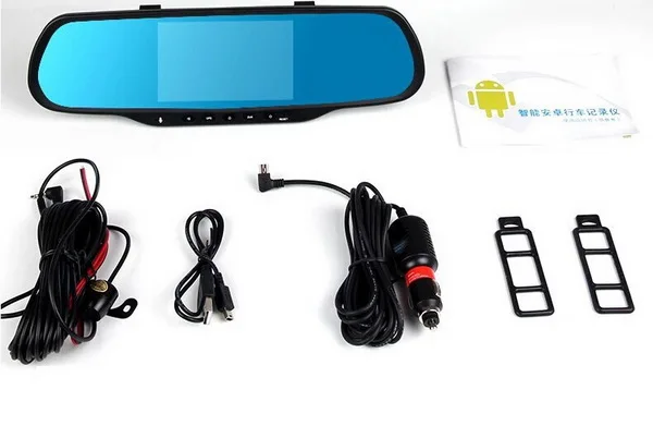 Dhl ИЛИ ems 10 штук 5 дюймов android зеркало заднего вида gps навигация Bluetooth DVR FHD 1080P WiFi FM 1 ГБ/8 Гб Двойная камера Автомобильные видеорегистраторы