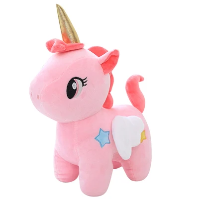 Милый Единорог плюшевая игрушка, мини ангел лошадь плюшевая кукла, детские игрушки, рождественские подарки - Цвет: Розовый