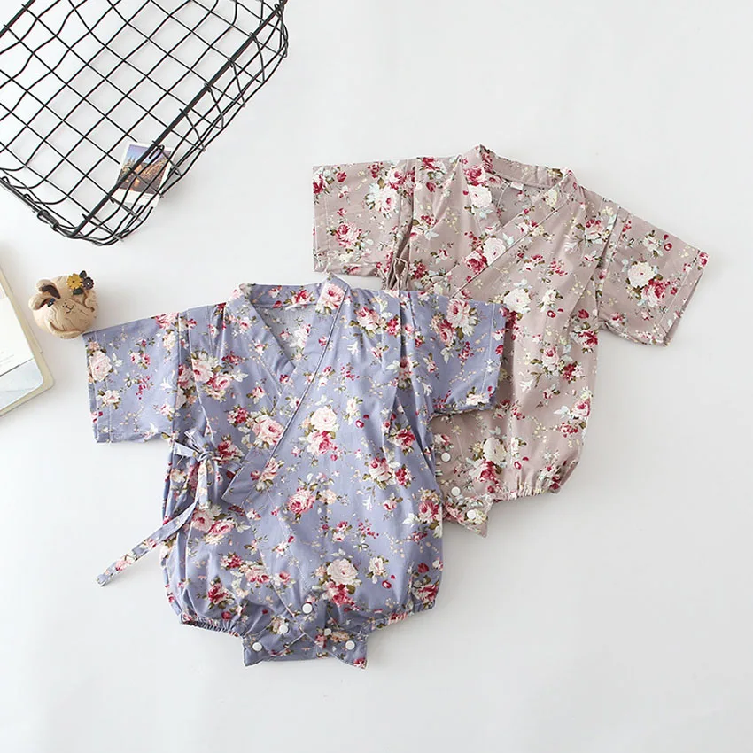 Newborn Baby Infant Girls Clothes Rompers Japanese Traditional Kimono
