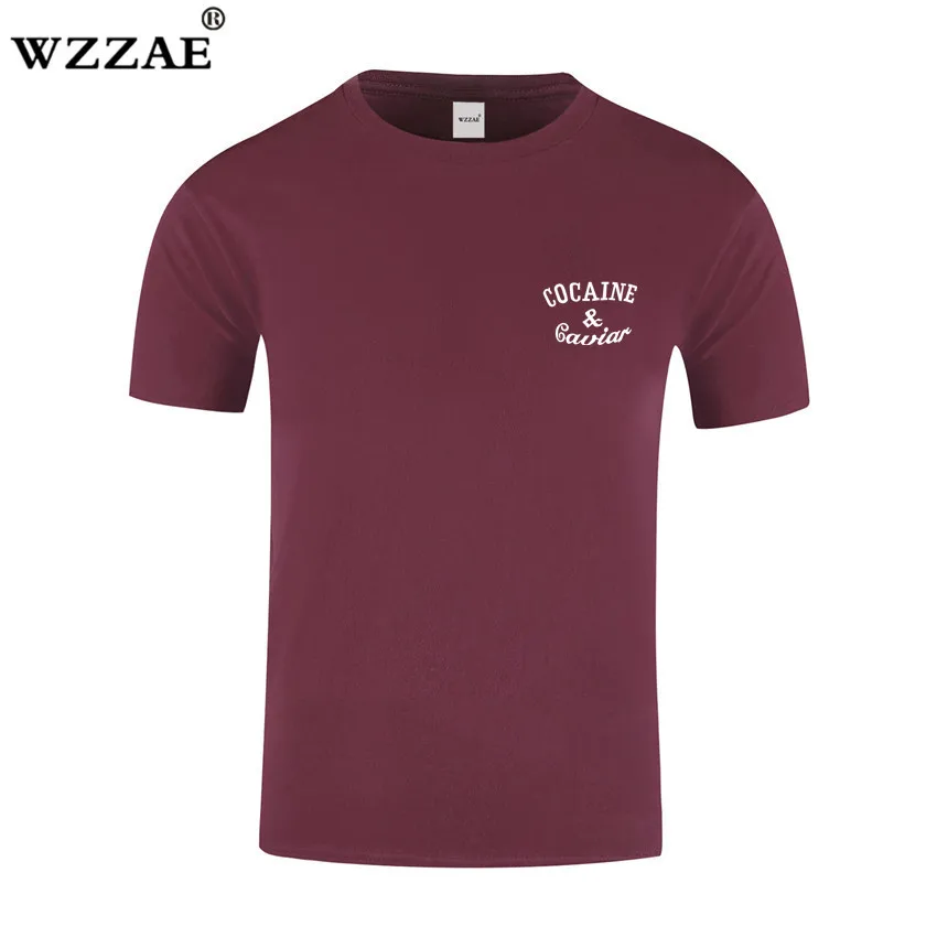 

WZZAE 2018 New Brand Clothing Cocaine Caviar Men Short Sleeve Cotton T-shirt Fashion New Design Men's Casual Summer Tops Tee