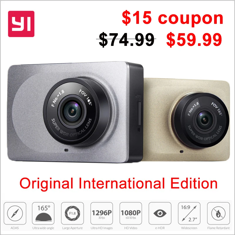 Original International version Xiaomi yi Xiaoyi Smart Car DVR WiFi