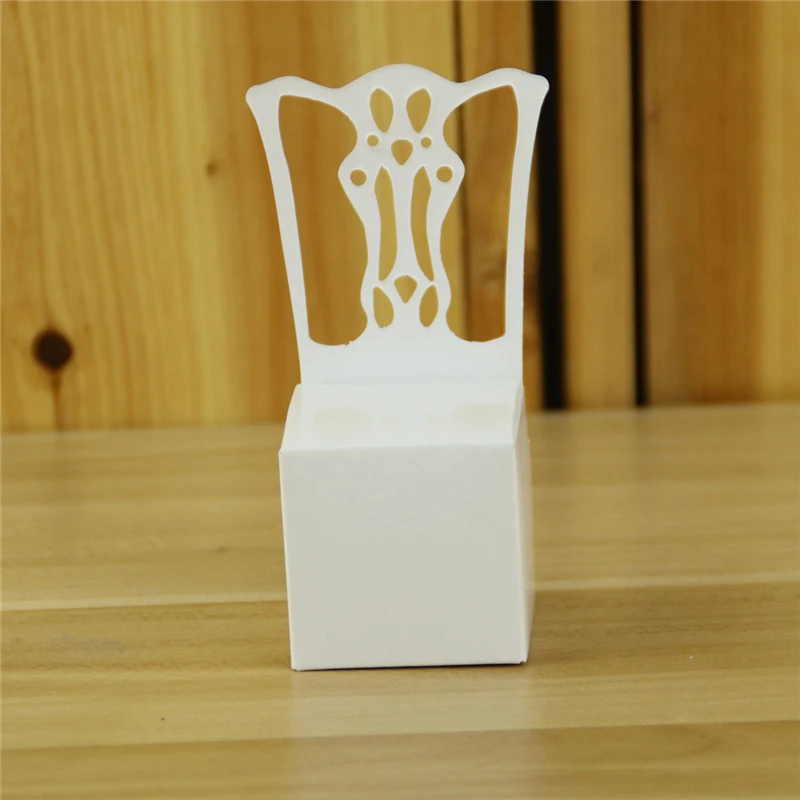 

50pieces White Chair Design Candy Box Place Card Holder Wedding Gift Favor Table Centerpiece Decoration Birthday Party Supplies
