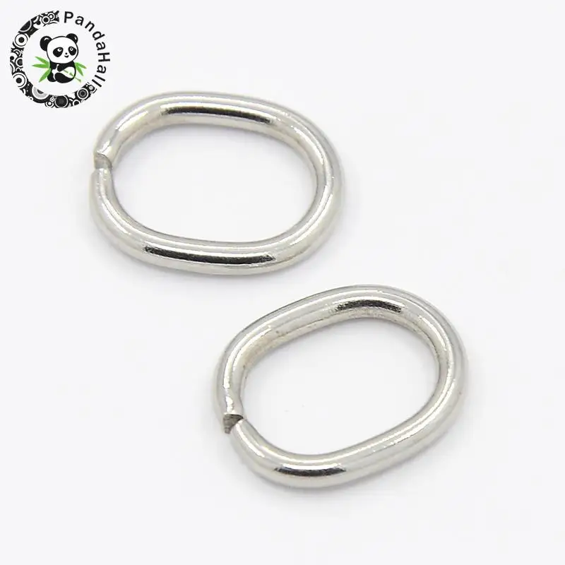 

304 Stainless Steel Jump Rings, Closed but Unsoldered, Oval, Stainless Steel Color, 13.5x11x1.5mm, Hole: 10x7mm