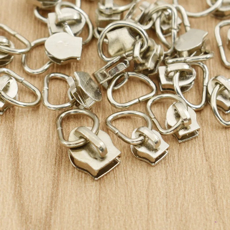 25pcs/lot Metal 3# 5# Non Lock Zipper Sliders DIY Hardware Zipper Pull Handmade Clothes Crafts Accessories