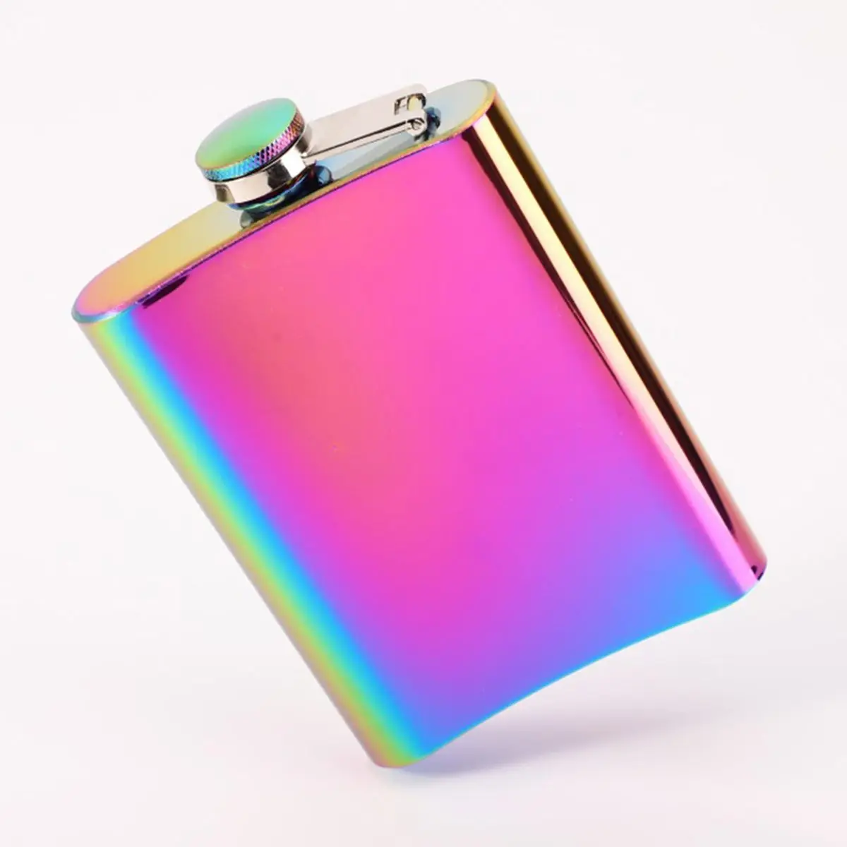 8oz Portable Stainless Steel Colorful Hip Flask Flagon Whiskey Wine Pot Bottle+Funnel+Cup Travel Tour Classic Drinkware Gift Set - Цвет: 7oz Hip Flask Only