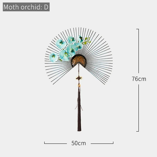 Металлические настенные украшения цветок гостиная настенный орнамент китайский современный креативный Диван ТВ фон 3d висящий роскошный настенный Декор - Цвет: Moth orchid D50