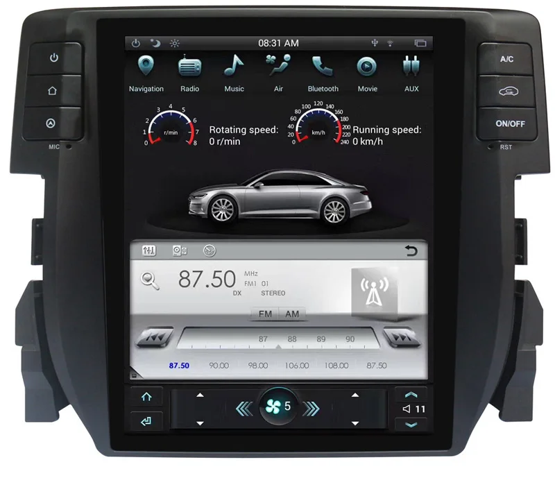 Tesla вертикальный экран Android система автомобиля Радио DVD gps навигация для Honda Civic поддержка 3/4G карта сети