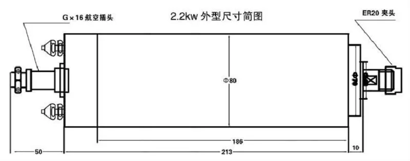 Гравировальный станок 2.2KW 220V ER20 80 мм 24000 об/мин с водяным охлаждением ЧПУ маршрутизатор мотор шпинделя