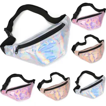 

Fashion Women Fanny Pack Hologram Laser Bag Festival Waist Hip Belt Beach Money Pouch