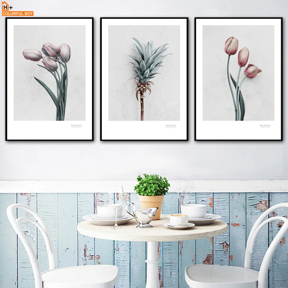 

Tulip Lily Calla Rose Flower Wall Art Canvas Painting Nordic Posters And Prints Wall Pictures For Living Room kitchen Home Decor