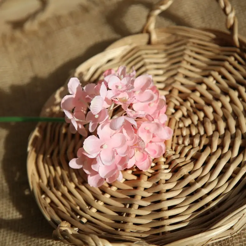 pink silk hydrangeas artificial flowers wedding flowers for bride hand silk Hydrangea fake flowers white home decoration (4)