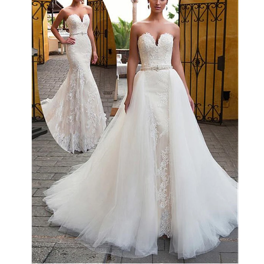 2 piece mermaid wedding dress