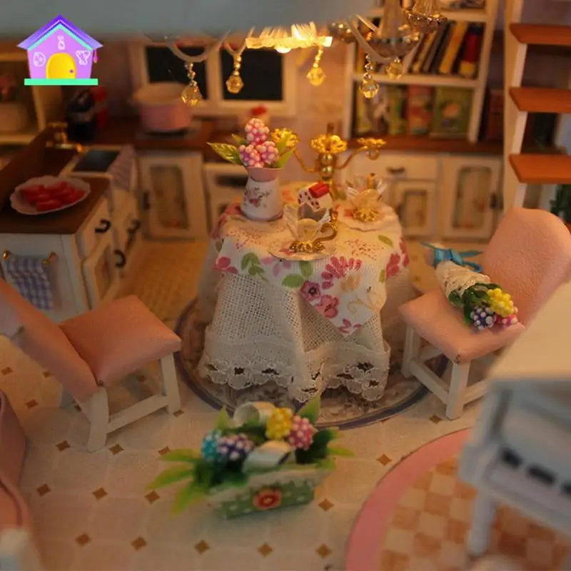 DIY деревянный кукольный дом Миниатюрный Кукольный дом мебель набор коробка головоломка собрать кукольный домик игрушки на Рождество подарок на день рождения