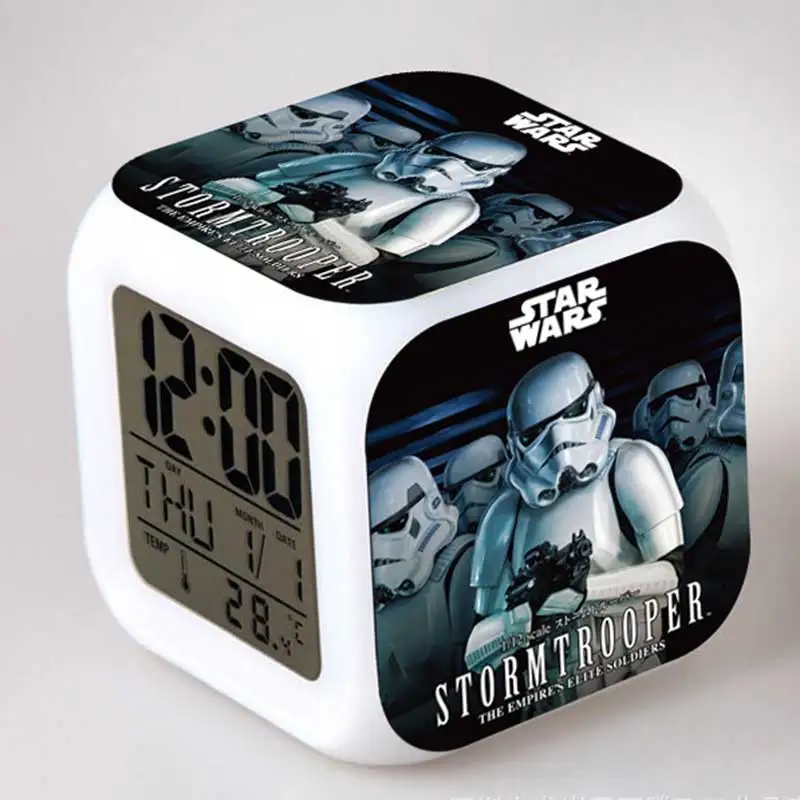 Stars War Movie figure Juguetes LED Alarm Clock Colorful Flash Touch Night Light Kids Toys gift Stars War Movie figure Juguetes LED Alarm Clock Colorful Flash Touch Night Light Kids Toys gift