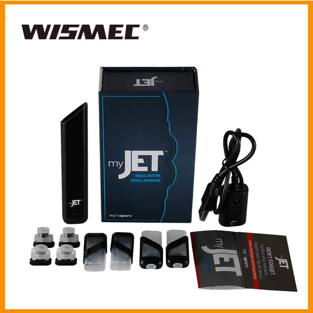 MyVapors Wismec myJet Express комплект с 4 открытыми незаполненными стручками для электронных соков и емкостью 1,2 мл герметичный встроенный аккумулятор