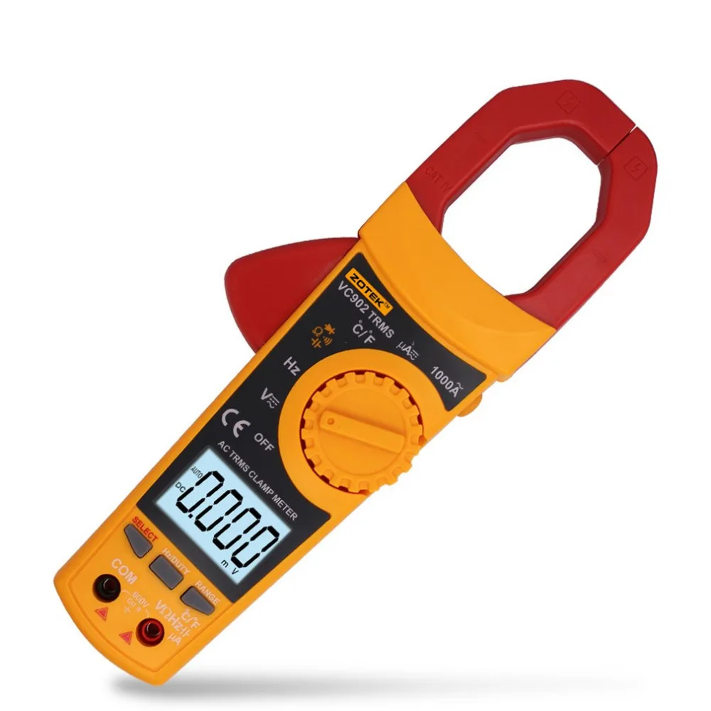ZOTEK VC902 Digital Clamp Meter 6000 Counts High Precision Multimeter AC DC Current Voltage