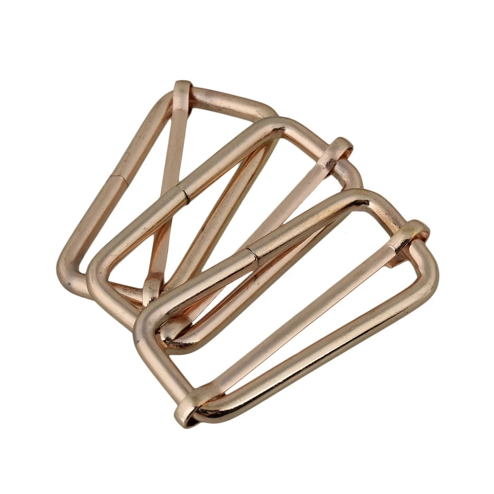 

20PCS Light Gold Metal Sliding Bar 50mm Tri-glide Adjuster Belt Buckle