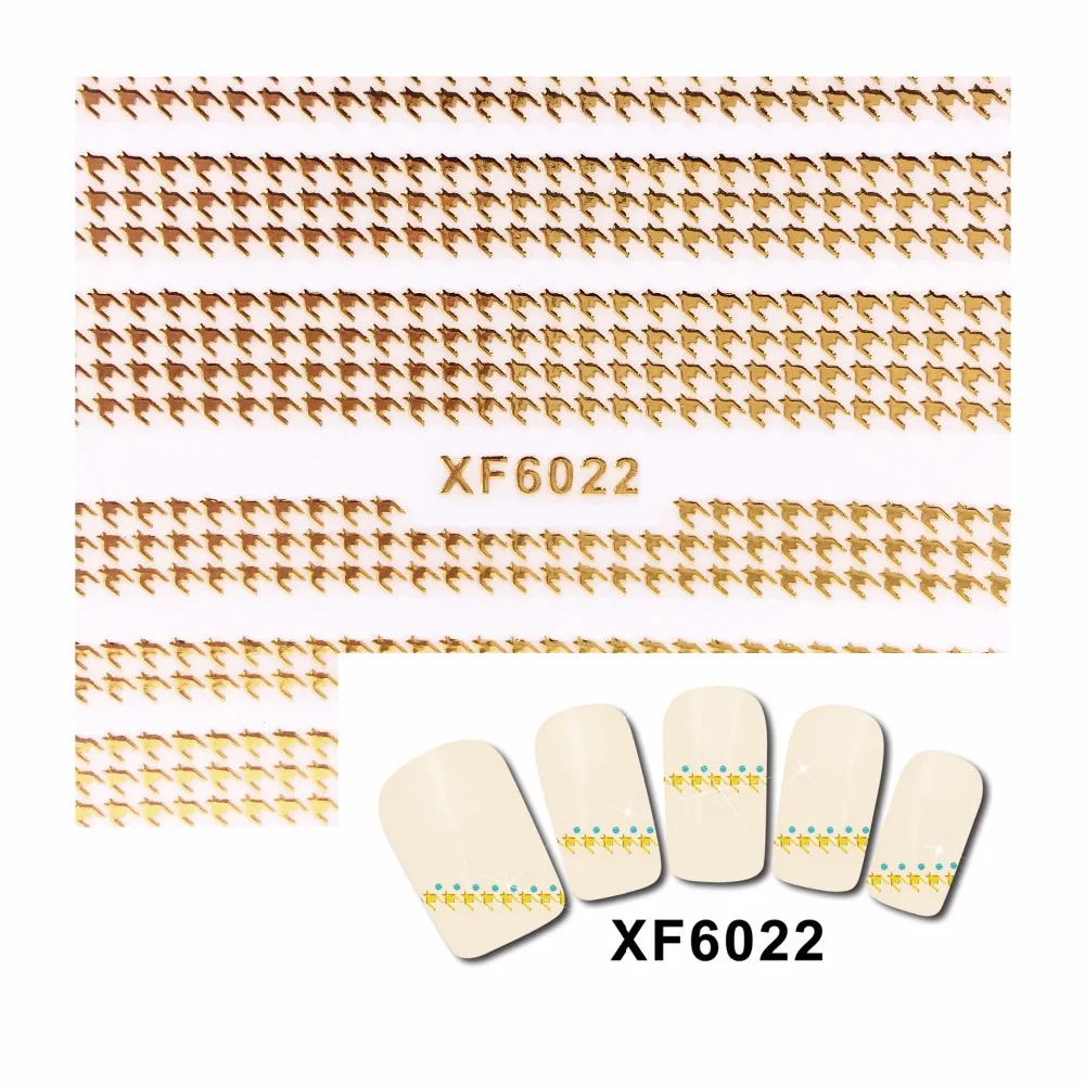 

YZWLE 1 Sheet 3D Nail Stickers Beauty Gold Nail Art Charms Nails Bronzing Decals Decorations Tools 6022