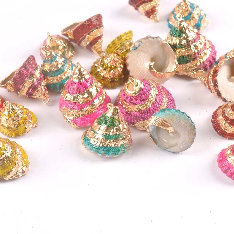 

5pcs Mix colour Seashells For Crafts Accessories Home Decor DIY Gold Plated Natural Shell Handmade Pendant TR0337