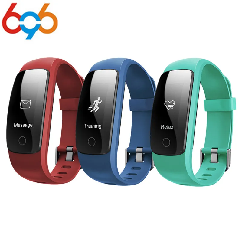 

696 ID107 HR Plus Smart Wristband Bracelet Heart Rate Monitor Sports Cardio Fitness Tracker Guide Breathing Bluetooth Band