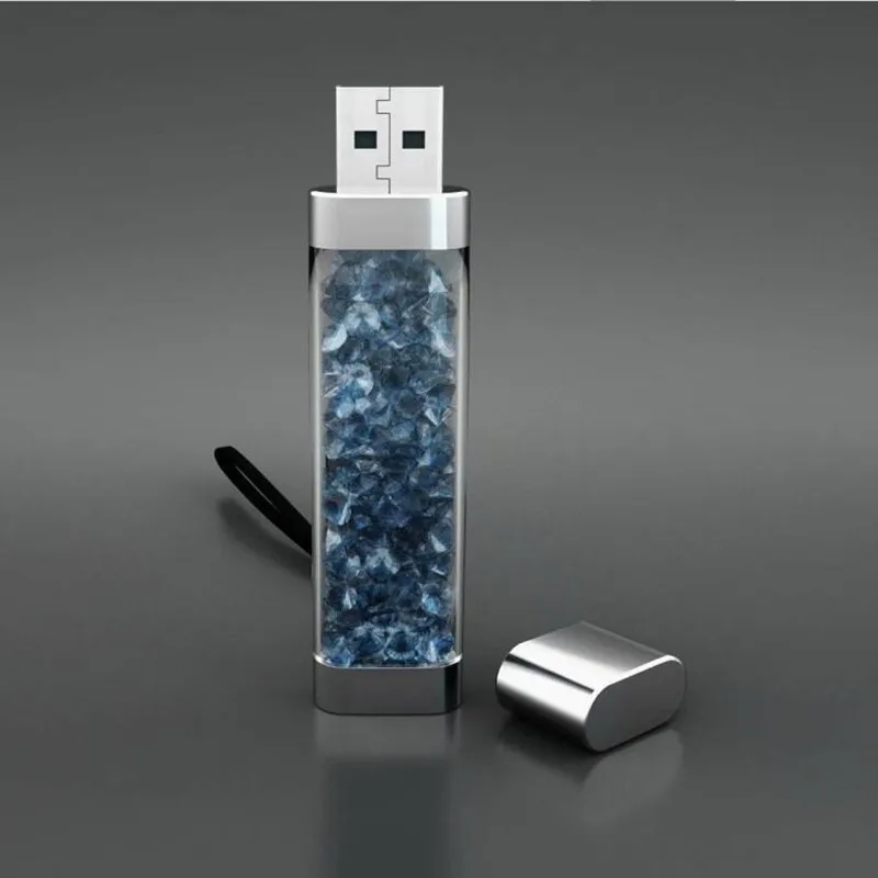 Индивидуальный Логотип цветной элегантный Кристальный USB 2 0 флэш накопитель с