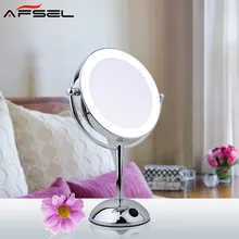 AFSEL Superior Quality 8.5″ LED Table Mirror Lighted Cosmetic Makeup Mirror Double Sided 5X/10X Magnification Lady Mirror Beauty