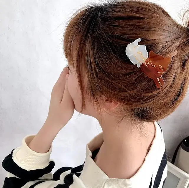 HZ новая японская ацетатная заколка для волос милая кошка шикарная заколка для волос Милая заколка модная шпилька для волос аксессуары для волос для женщин