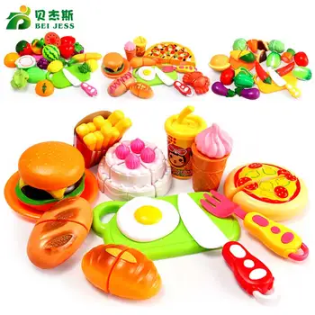 BEI JESS 13Pcs/Set Girl Kitchen Pretend Play Mini Food