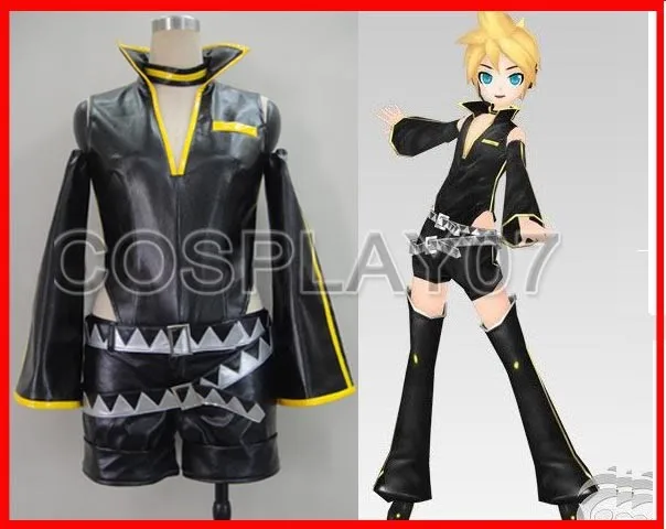 2 Vocaloid Kagamine Len черный карнавальный костюм на Хэллоуин наряд