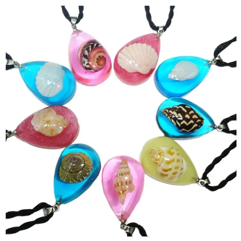 

New Crab Starfish Shell Lucite Necklace Pendants Sea Marine Taxidermy