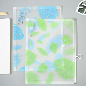 

1 Pcs Simple Plant Leaves A4 File Bag Folder Document Bag PVC File Folder Stationery Filing Productions