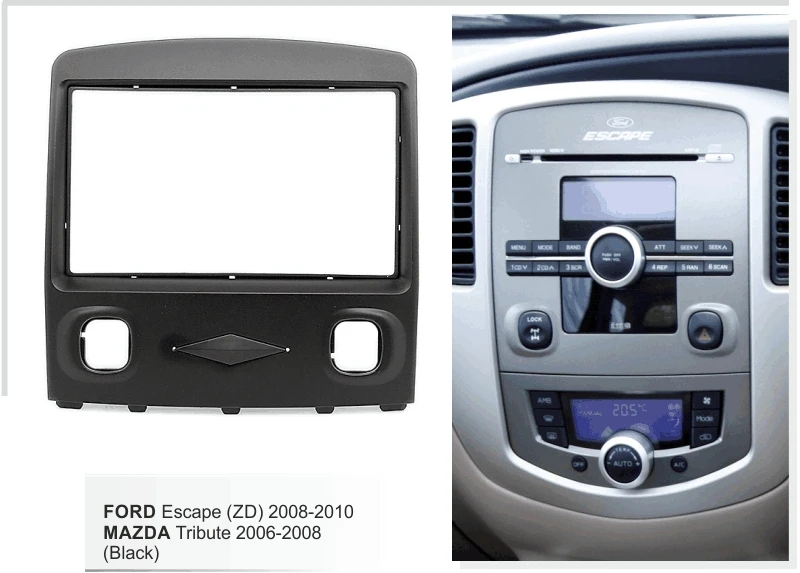 Facia для Ford Escape 2008-2010, Mazda Tribute 2006-2008 Радио DVD стерео CD панель тире комплект отделка фасции лицевая пластина рамка(черный