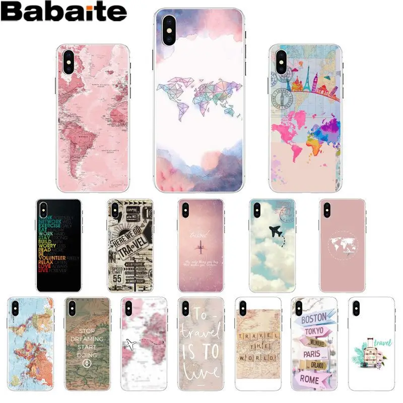 Babaite World Map Travel Plans DIY Painted Beautiful Phone