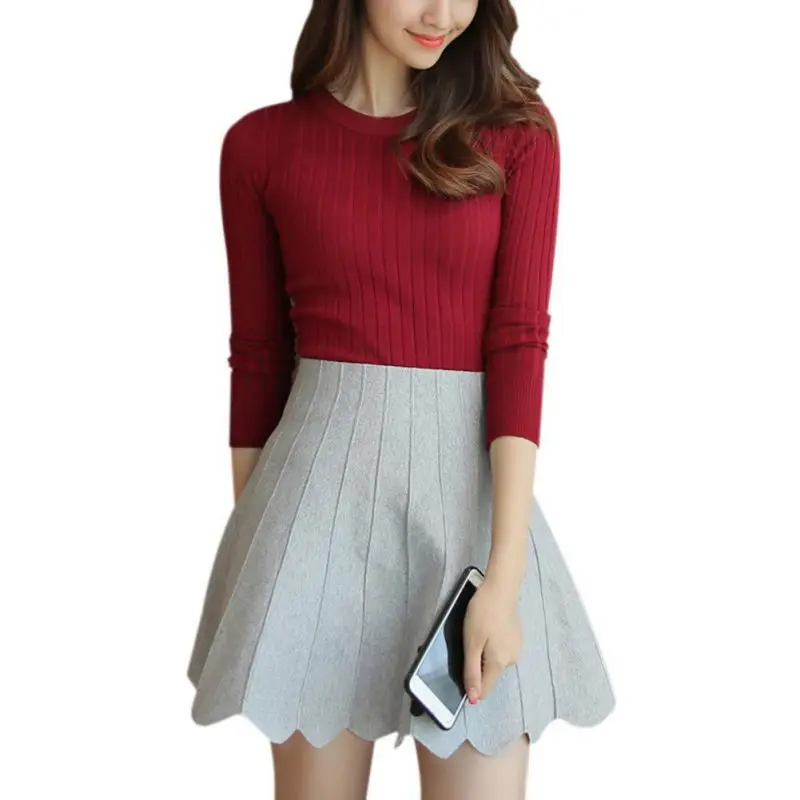 

EFINNY Autumn Winter Women Sweater Pullover Tops Women O Neck Knitted Pullovers Long Sleeve Shirt Female 5 Colors