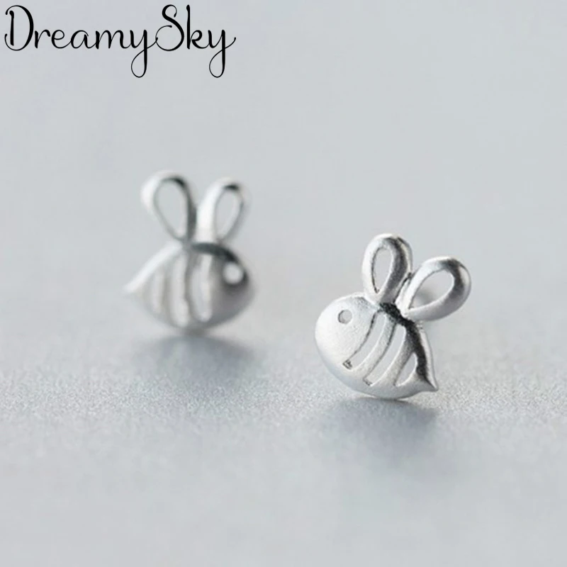 DreamySky, настоящее 925 пробы, серебряные серьги с пчелами и животными для женщин, модные массивные ювелирные изделия, Pendientes joyas de plata 925