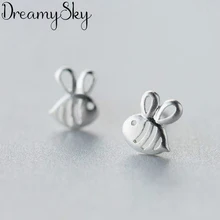 DreamySky, настоящее 925 пробы, серебряные серьги с пчелами и животными для женщин, модные массивные ювелирные изделия, Pendientes joyas de plata 925