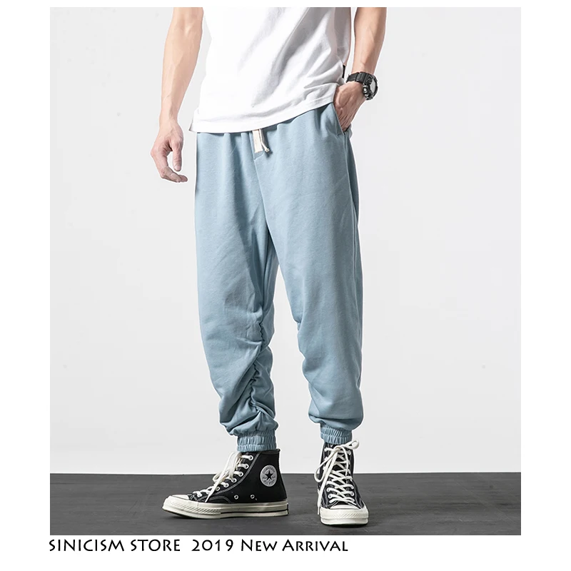 Sinicism Store мужские однотонные брюки для бега 2019 мужские японские уличные спортивные брюки мужские модные черные шаровары спортивные брюки