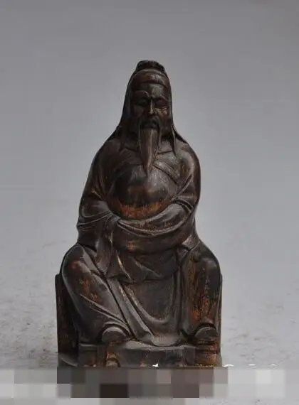 

S02341 chinese pure bronze seat Loyalism guangong guanyu General Warrior god statue (B0413)