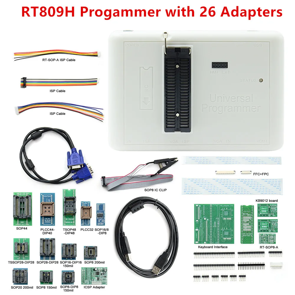 RT809H программатор emmc-nand чрезвычайно быстрый Универсальный программатор+ 35 деталей+ кабель EDID+ ручка