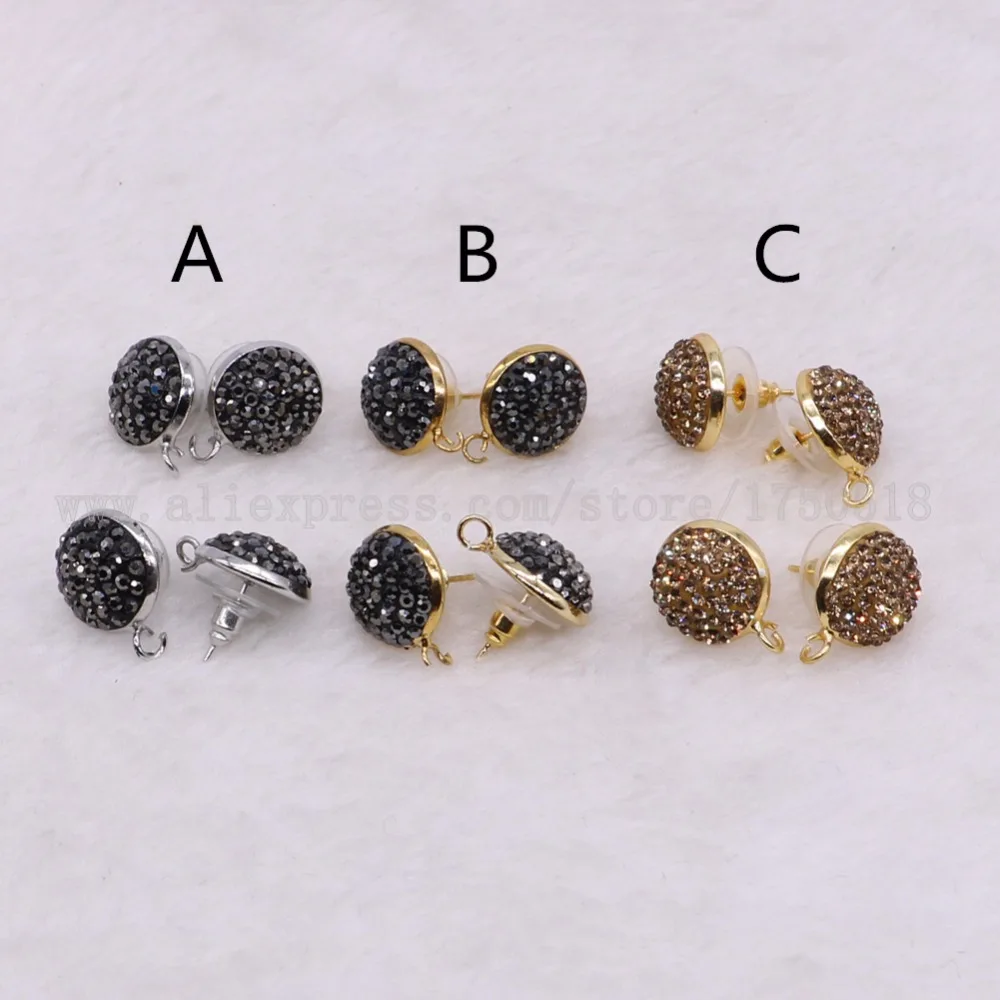 10 пар, круглые серьги-гвоздики, ювелирное изделие, 14 мм, разноцветные бусины, ручная работа, драгоценные камни, модные ювелирные изделия, Находка, шпильки 2849